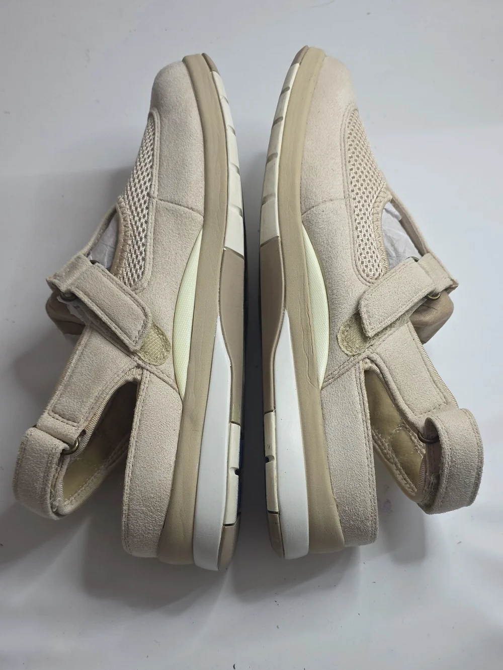 DREW ODYSSEY SLINGBACK ORTHOPEDIC HOOK/LOOP CREAM SUEDE WALKING SHOES LADIES 9.5